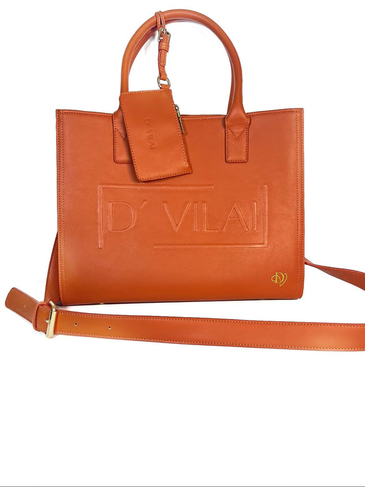 Orange TETRIS Tote Bag